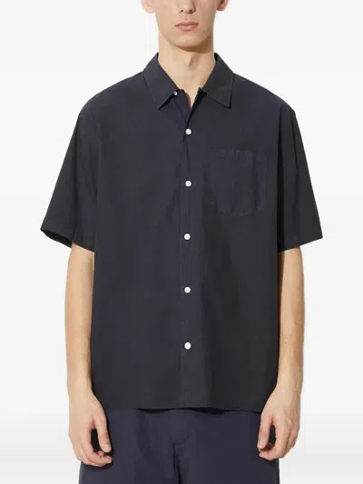 Norse Projects Carsten Pocket Short-sleeve Shirt In Blue