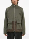 Norse Projects Corduroy-panelled Jacket In Green