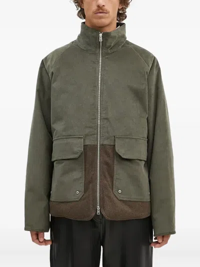 Norse Projects Corduroy-panelled Jacket In Green