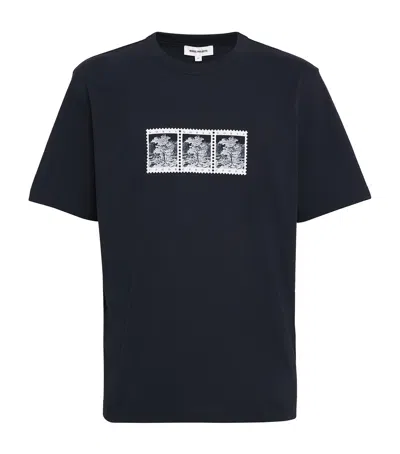 Norse Projects Cotton Holger Post Stamp T-shirt In Navy