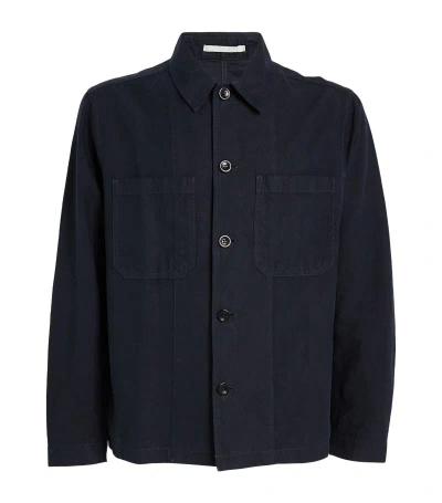 Norse Projects Cotton-linen Overshirt In Navy