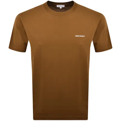 Norse Projects Dyrehaven Logo T Shirt Orange In Brown