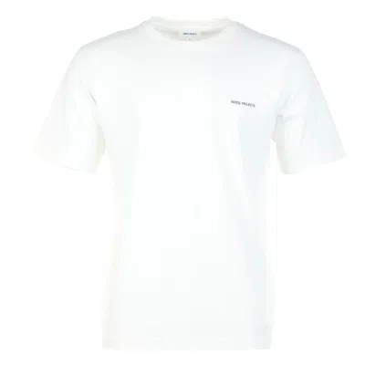 Norse Projects Dyrehaven Organic Logo Print T Shirt White