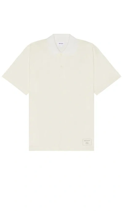 Norse Projects Espen Loose Printed Short Sleeve Polo In Ecru