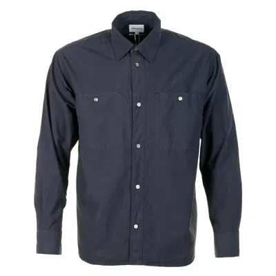 Norse Projects Falster Tencel Oversized Shirt Dark Navy In Blue