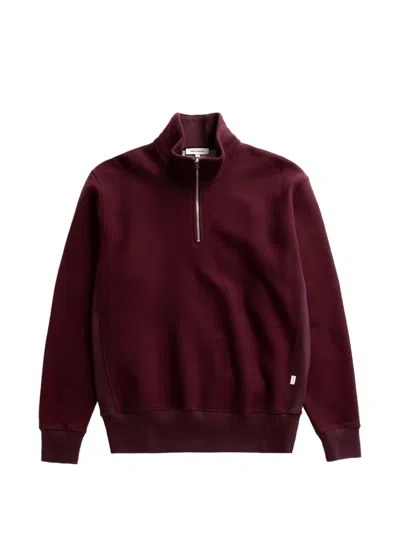Norse Projects Flossil Quarter-zip Sweater In Burgundy