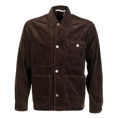 Norse Projects Folke Wide Corduroy Chore Jacket Espresso In Brown