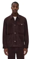 Norse Projects Folke Wide Corduroy Chore Jacket Espresso In Brown