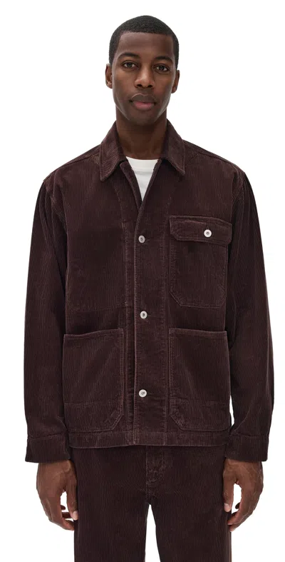 NORSE PROJECTS FOLKE WIDE CORDUROY CHORE JACKET ESPRESSO