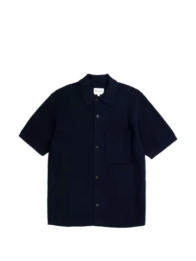 Norse Projects Fredensborg Knit Shirt In Blue