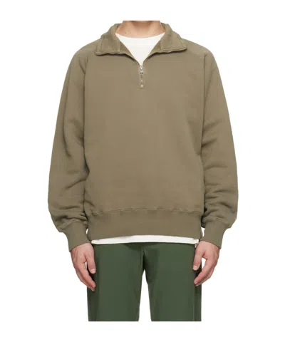 Norse Projects Front Semi-zipper Hoodie In Brown