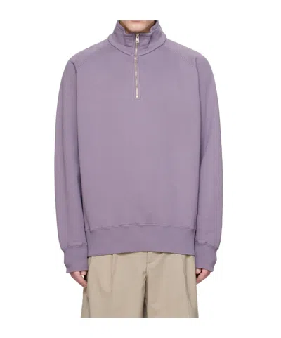 Norse Projects Front Semi-zipper Hoodie In Gray