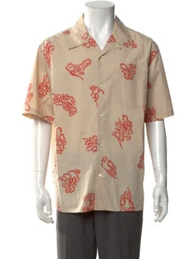 Pre-owned Norse Projects Graphic Print Short Sleeve Shirt In Neutrals