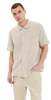 Norse Projects Cotton Crochet Jersey Gustav Shirt In Oatmeal