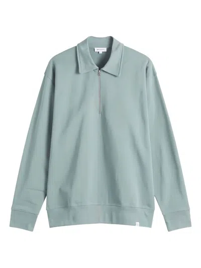 Norse Projects Half-zip Collar Sweatshirt In Green