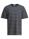 Norse Projects Holger Organic Sailor Stripe Pocket T-shirt T-shirts Grey In Blue