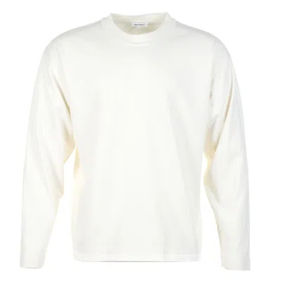 Norse Projects Isefjord Compact Cotton Long Sleeve T Shirt Ecru In White