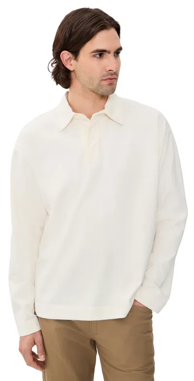 Norse Projects Isefjord Compact Cotton Polo Ecru In White