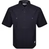 Norse Projects Ivan Tech Poplin Short Sleeve Shirt In Navy