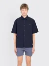 Norse Projects Ivan Tech Poplin Short Sleeve Shirt In Blue