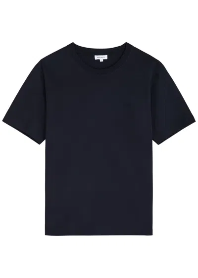 Norse Projects Johannes Logo Cotton T-shirt In Navy