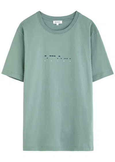 Norse Projects Johannes Printed Cotton T-shirt In Blue
