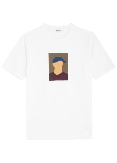 Norse Projects Johannes Printed Cotton T-shirt In White