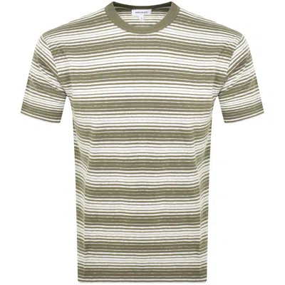 Norse Projects Johannes Space Stripe T Shirt Green