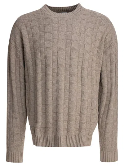Norse Projects Jonas Crew Neck Textured Knit Sweater In Brown