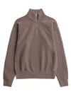Norse Projects Ketel Relaxed Cotton Wool Half Zip Sweatshirtt In Brown