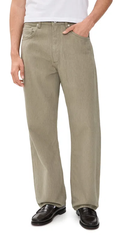 Norse Projects Korshavn Relaxed 5 Pocket Resist Dyed Jeans Vetiver In Green