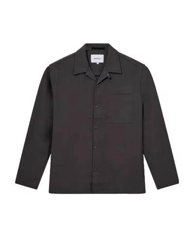Norse Projects Lapel Long-sleeved Shirt In Black