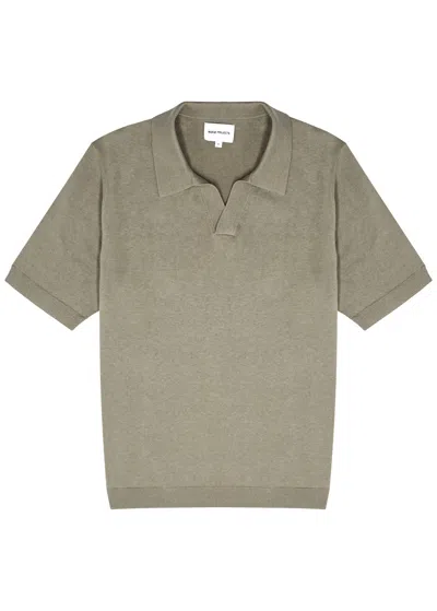 Norse Projects Leif Linen-blend Polo Shirt In Green