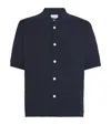 Norse Projects Rollo Cotton Linen Short Sleeve Shirt In Blue