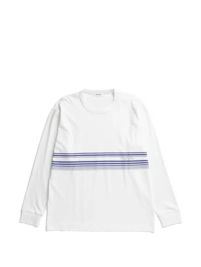 Norse Projects Loften Nautical Stripe-print Long-sleeved Cotton T-shirt In White
