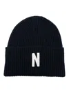 Norse Projects Logo-embroidered Wool Beanie In Blue