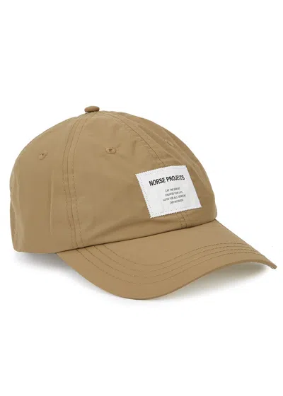 Norse Projects Logo Nylon Cap In Neutral