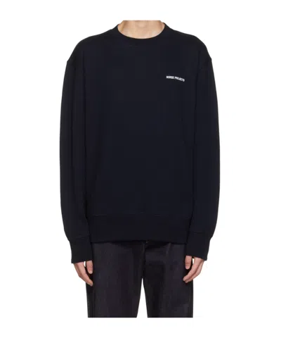 Norse Projects Logo Round-neck Sweater In Black