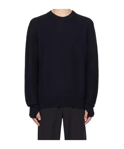 Norse Projects Logo Round-neck Sweater In Black