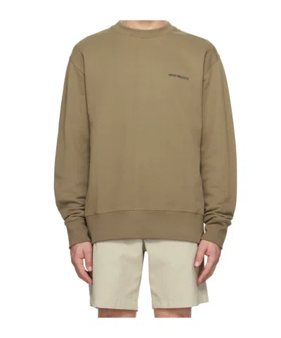 Norse Projects Logo Round-neck Sweater In Brown