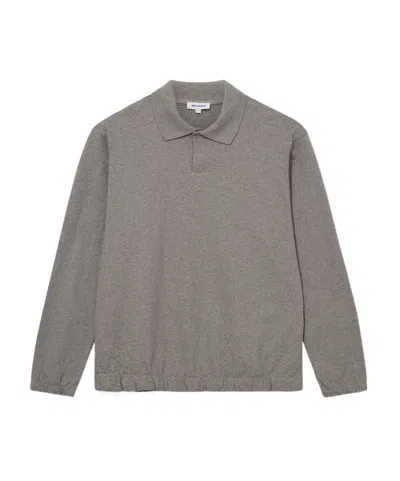 Norse Projects Long-sleeved Knit Polo Shirt In Gray