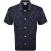 Norse Projects Mads Batik Short Sleeve Shirt Navy