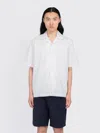 Norse Projects Mads Poplin Stripe Short Sleeve In White