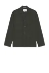 Norse Projects Mads Travel Light Overshirt In Black Olive