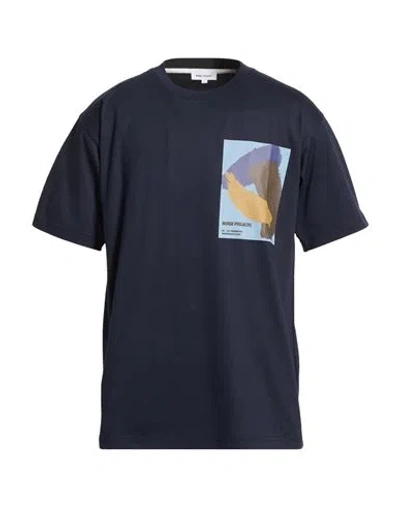 Norse Projects Man T-shirt Midnight Blue Size S Organic Cotton