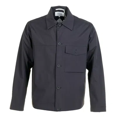 Norse Projects Marcus Gore-tex Windstopper Overshirt Black In Blue