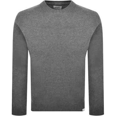 Norse Projects Marino Lambswool Jumper Grey In Gray