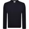 Norse Projects Marino Lambswool Jumper Navy In Blue