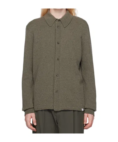 Norse Projects Martin Button-down Cardigan In Green
