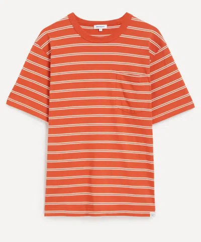Norse Projects Mens Holger Sailor Stripe Pocket T-shirt In Orange